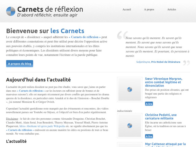 Charte des « Carnets de réflexion »